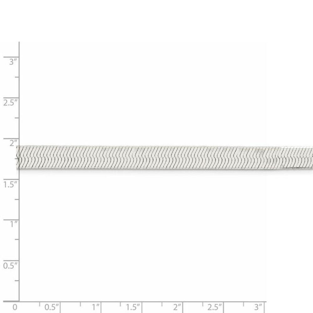 7mm, Sterling Silver Solid Herringbone Chain Necklace, 16 Inch - Picture 5 of 8